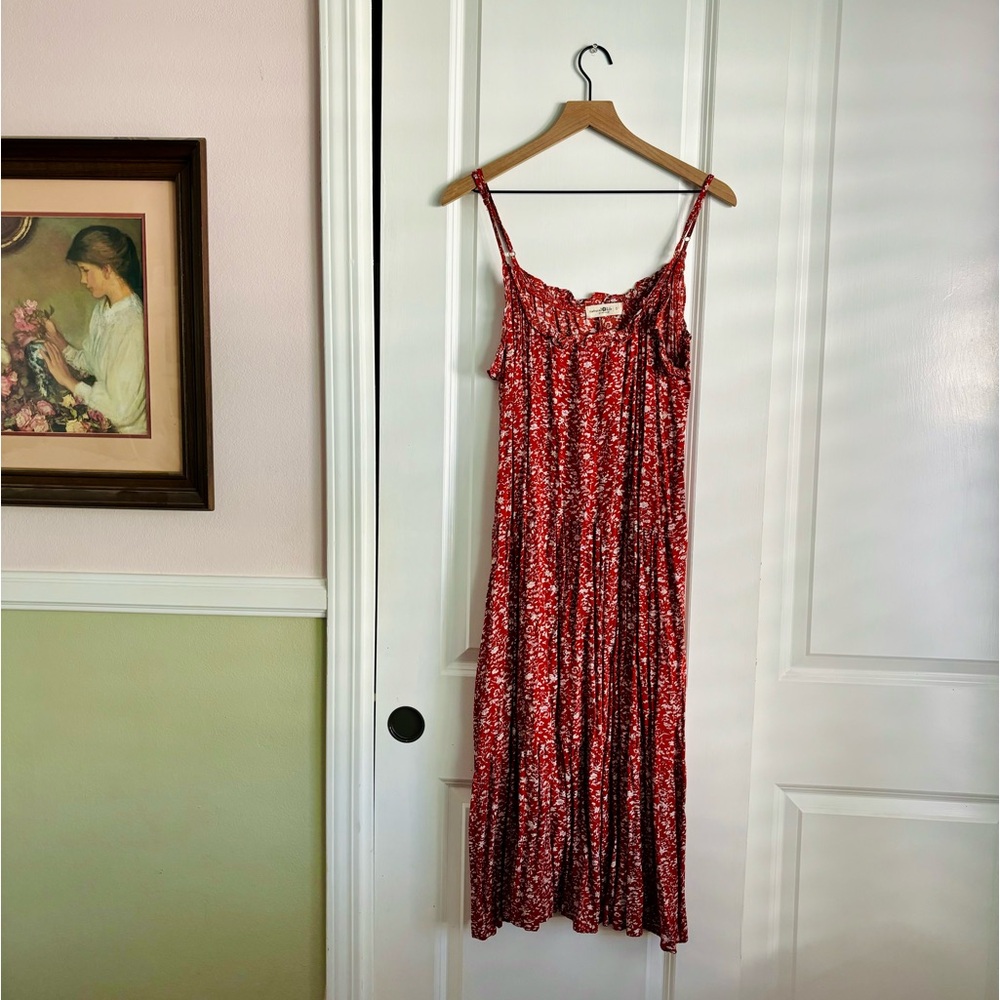 Natural Life Red Floral Midi Dress